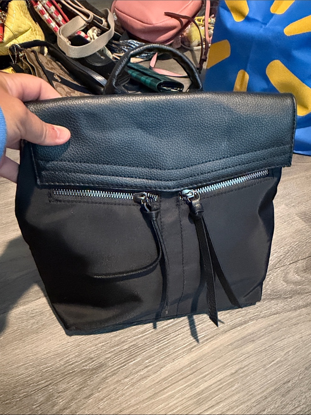 Botkier Black Men's Convertible Backpack with Top Handle